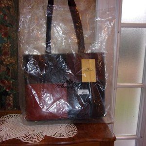 NWT Patricia Nash Tote Bag Colorblock Danville Handbag black / brown NEW
